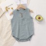 Baby onesie Summer thin cotton yarn sleeveless fart wrap pyjamas Baby triangle crawl harpy