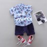 Summer Kids Boutique Outfits Fashion Cotton Short Sleeve Clothes Baby Cotton Clothes Clothing Bag  Pullover Set Unisex OEM