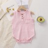 Baby one-piece summer thin cotton boy and girl sleeveless bag fart pajamas baby triangle climbing romper