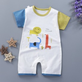 Baby one-piece romper cotton summer clothing baby clothes children's short-sleeved newborn one-piece romper children's clothing